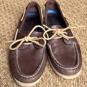 Sherry Topsider Classics Brown Leather Size 8M